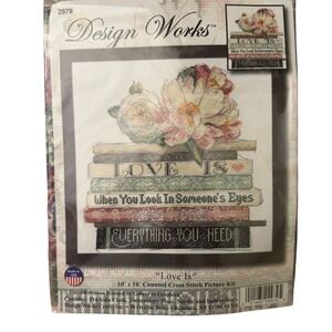 Design Works Love Is‎ Counted Cross Stitch Kit Floral Books 10" x 10"